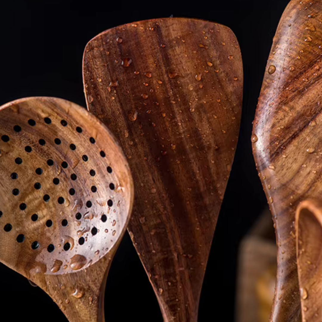 Wooden Teak Utensils Set - 50% OFF SALE