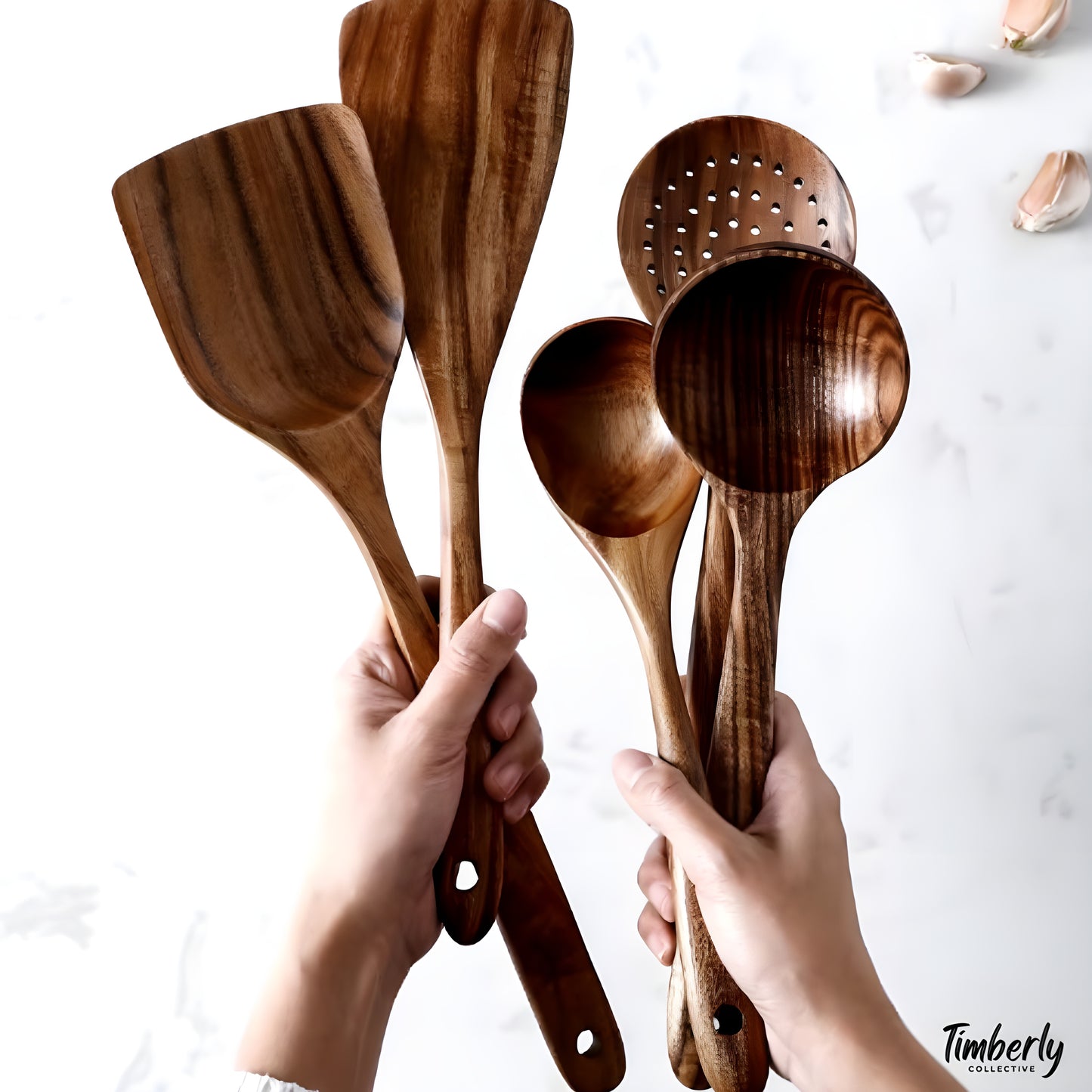 Wooden Teak Utensils Set - 50% OFF SALE