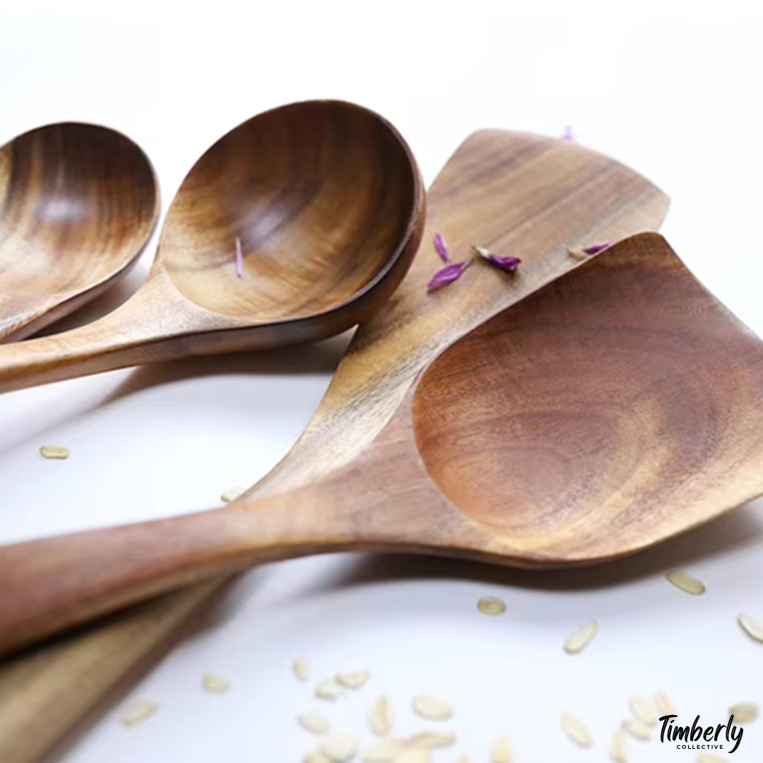 Wooden Teak Utensils Set - 50% OFF SALE