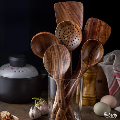 Wooden Teak Utensil Set - 50% OFF SALE