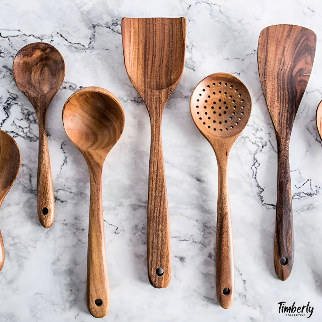 Wooden Teak Utensil Set - 50% OFF SALE