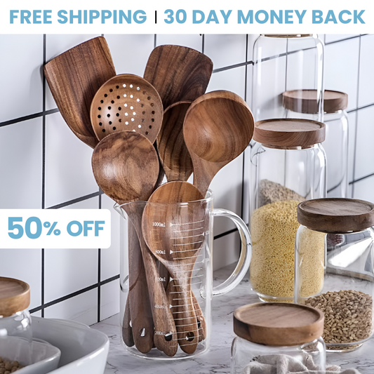 Wooden Teak Utensil Set - 50% OFF SALE