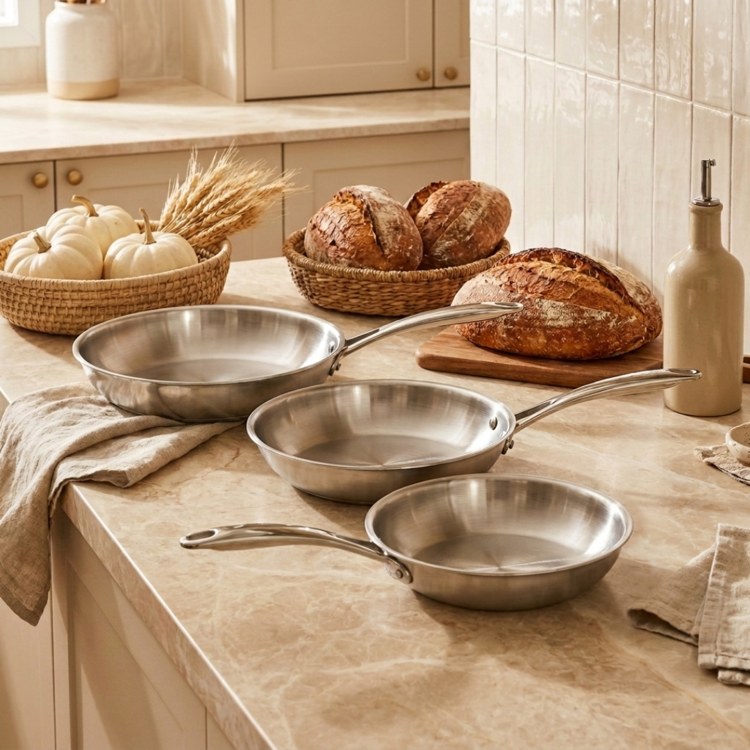 Pure Stainless Steel Pan Set