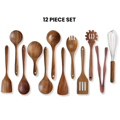 Wooden Teak Utensils Set - 50% OFF SALE