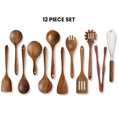 Wooden Teak Utensils Set - 50% OFF SALE