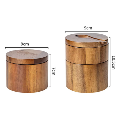 Two wooden containers with dimensions indicated on a white background